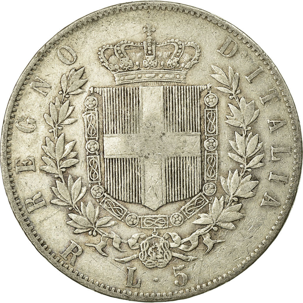 Monnaie, Italie, Vittorio Emanuele II, 5 Lire, 1877, Rome, TB+, Argent, KM:8.4