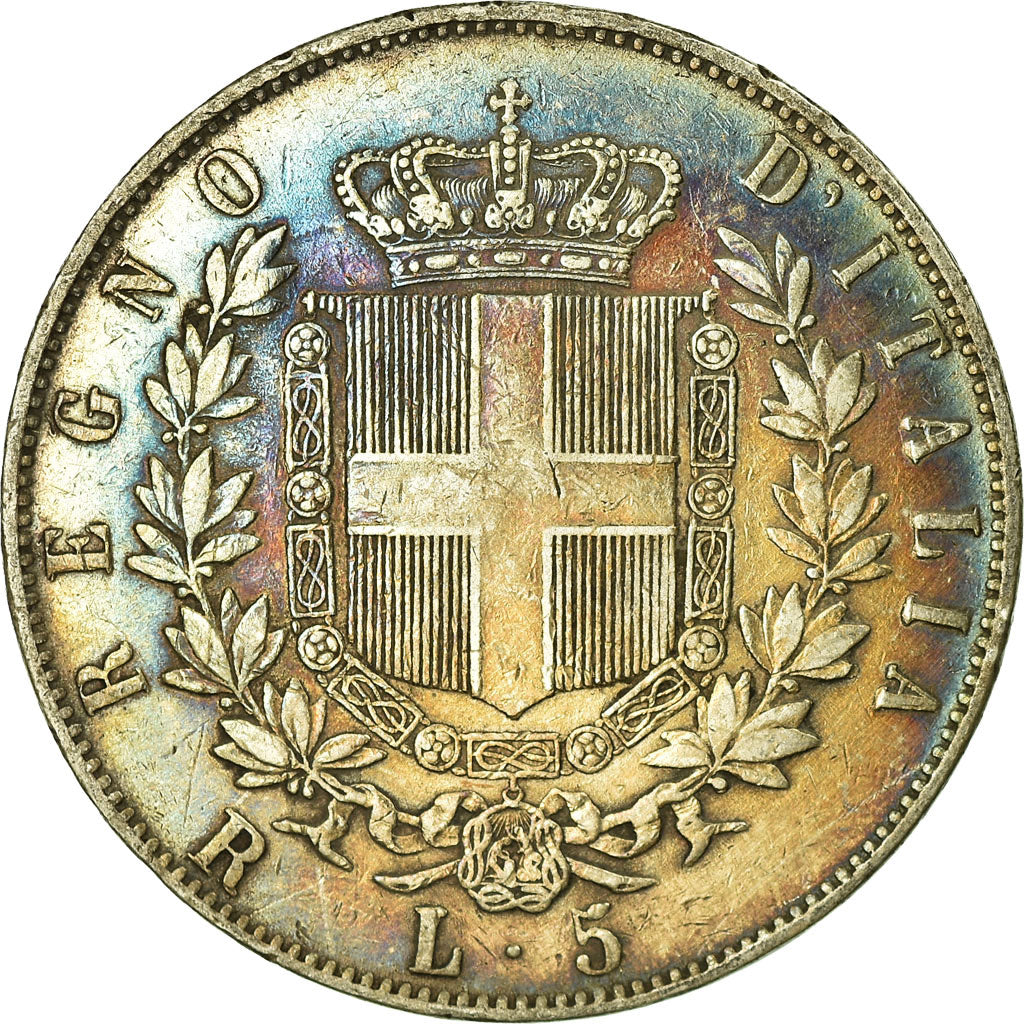 Monnaie, Italie, Vittorio Emanuele II, 5 Lire, 1877, Rome, TB, Argent, KM:8.4