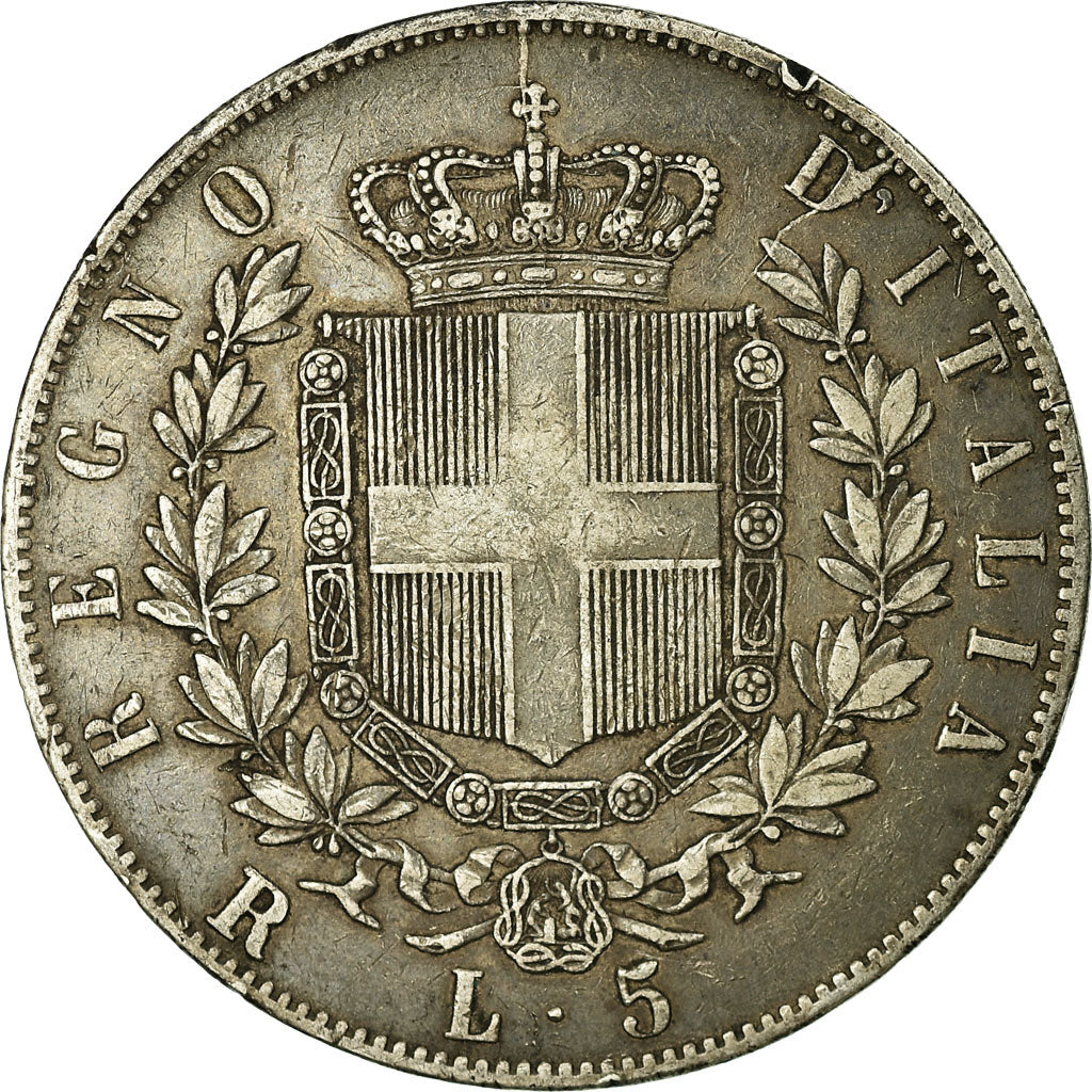 Monnaie, Italie, Vittorio Emanuele II, 5 Lire, 1877, Rome, TB, Argent, KM:8.4