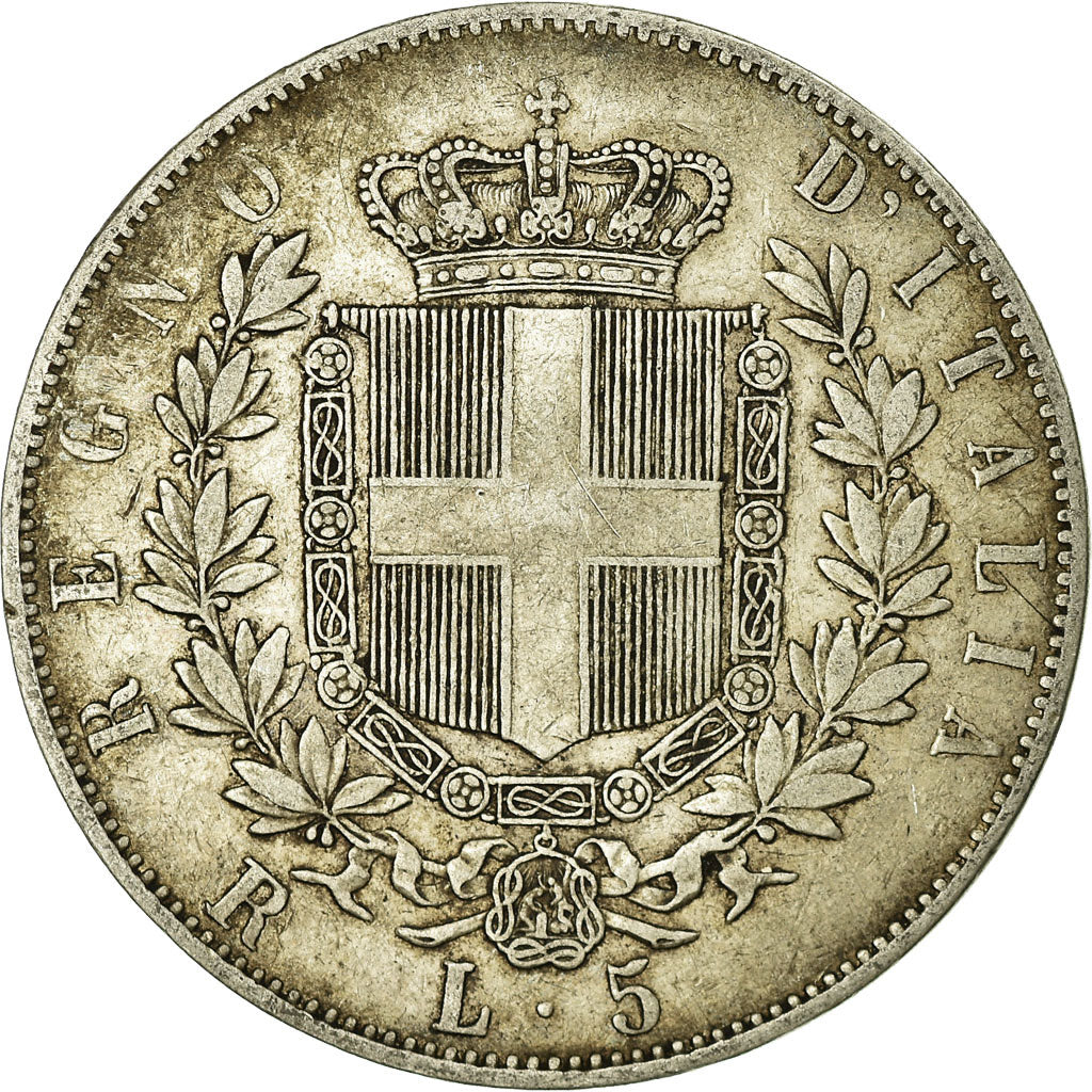 Münze, Italien, Vittorio Emanuele II, 5 Lire, 1876, Rome, S+, Silber, KM:8.4