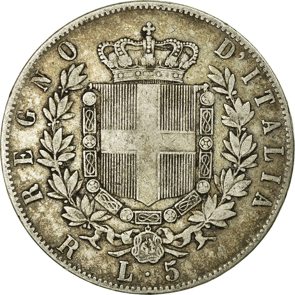 Moneta, Italia, Vittorio Emanuele II, 5 Lire, 1875, Rome, MB, Argento, KM:8.4