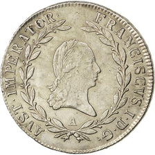 AUSTRIA, 20 Kreuzer, 1808, Vienne, KM #2141, AU(55-58), Silver, 28, 6.70