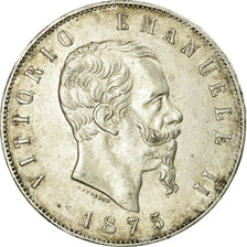 Coin, Italy, Vittorio Emanuele II, 5 Lire, 1875, Rome, VF(30-35), Silver, KM:8.4