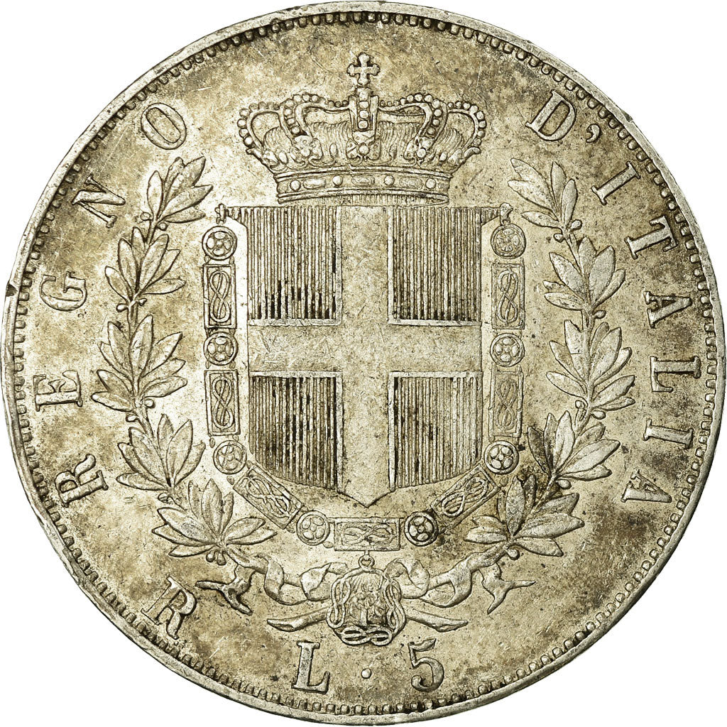 Coin, Italy, Vittorio Emanuele II, 5 Lire, 1875, Rome, VF(30-35), Silver, KM:8.4