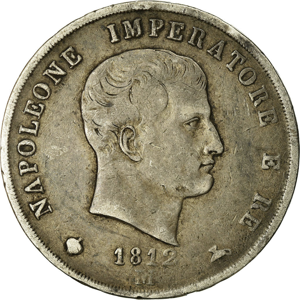 Monnaie, États italiens, KINGDOM OF NAPOLEON, Napoleon I, 5 Lire, 1812, Milan