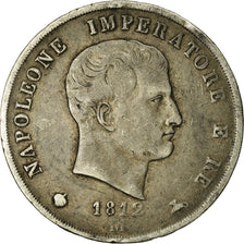 Monnaie, États italiens, KINGDOM OF NAPOLEON, Napoleon I, 5 Lire, 1812, Milan