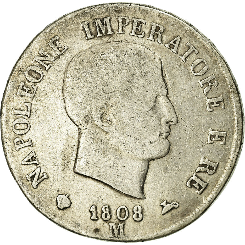 Moeda, ESTADOS ITALIANOS, KINGDOM OF NAPOLEON, Napoleon I, 5 Lire, 1808, Milan