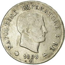 Moeda, ESTADOS ITALIANOS, KINGDOM OF NAPOLEON, Napoleon I, 5 Lire, 1808, Milan