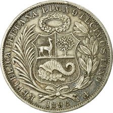 Coin, Peru, Sol, 1896, Lima, VF(30-35), Silver, KM:196.26