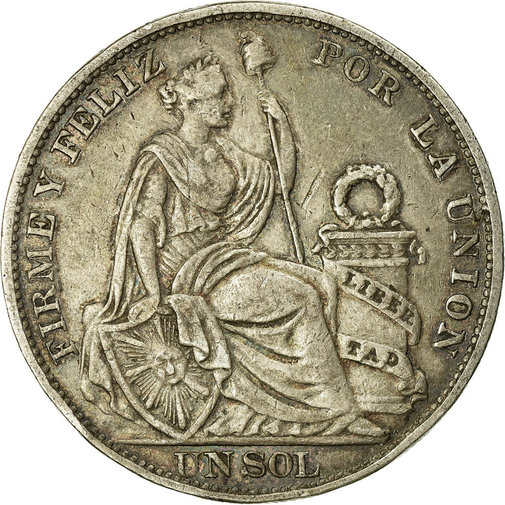 Coin, Peru, Sol, 1896, Lima, VF(30-35), Silver, KM:196.26