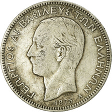 Coin, Greece, George I, 5 Drachmai, 1875, Paris, VF(20-25), Silver, KM:46