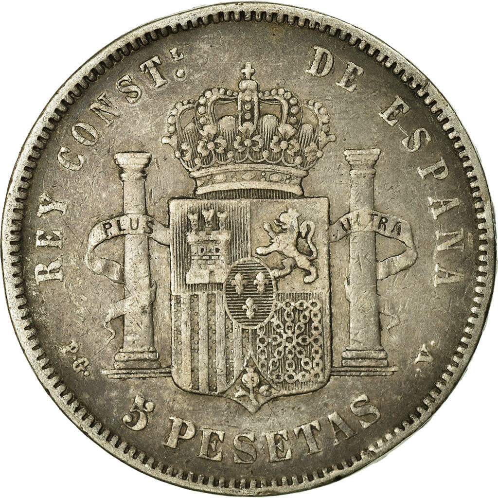 Coin, Spain, Alfonso XIII, 5 Pesetas, 1894, Madrid, VF(20-25), Silver, KM:700