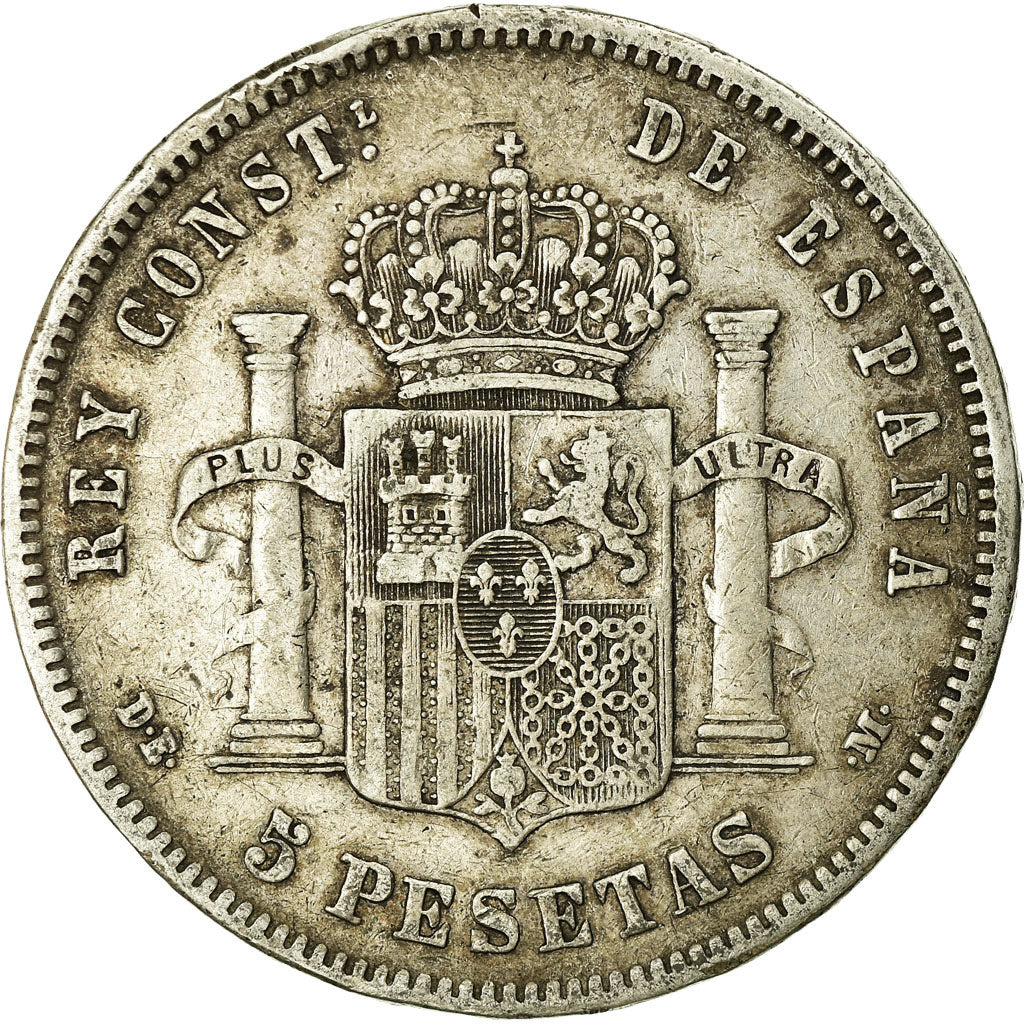Münze, Spanien, Alfonso XII, 5 Pesetas, 1878, Madrid, S+, Silber, KM:676