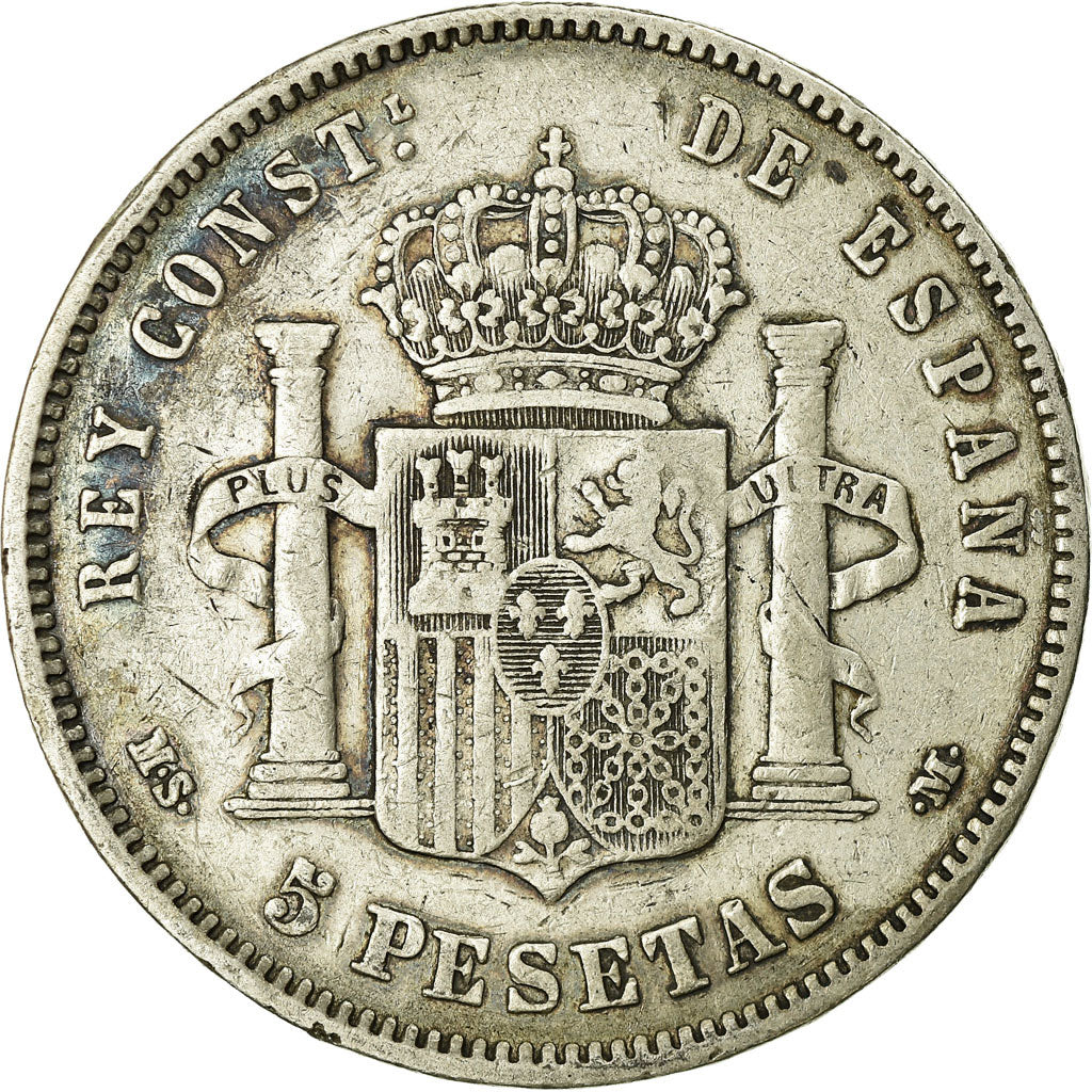 Coin, Spain, Alfonso XII, 5 Pesetas, 1884, Madrid, VF(30-35), Silver, KM:688