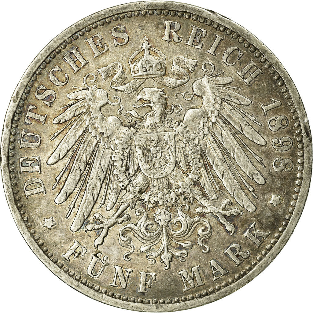 Monnaie, Etats allemands, PRUSSIA, Wilhelm II, 5 Mark, 1898, Berlin, TB+