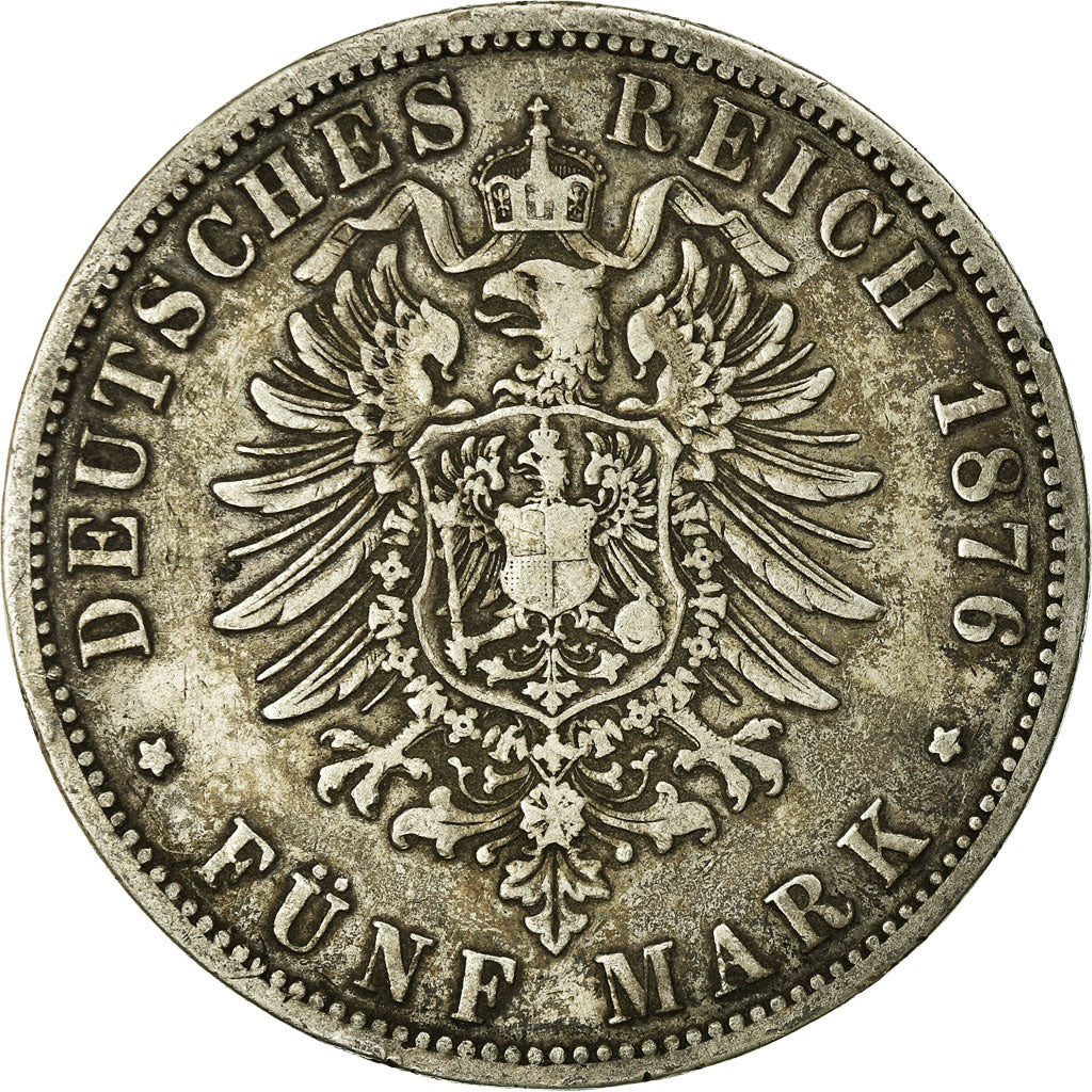 Münze, Deutsch Staaten, PRUSSIA, Wilhelm I, 5 Mark, 1876, Hannover, S, Silber