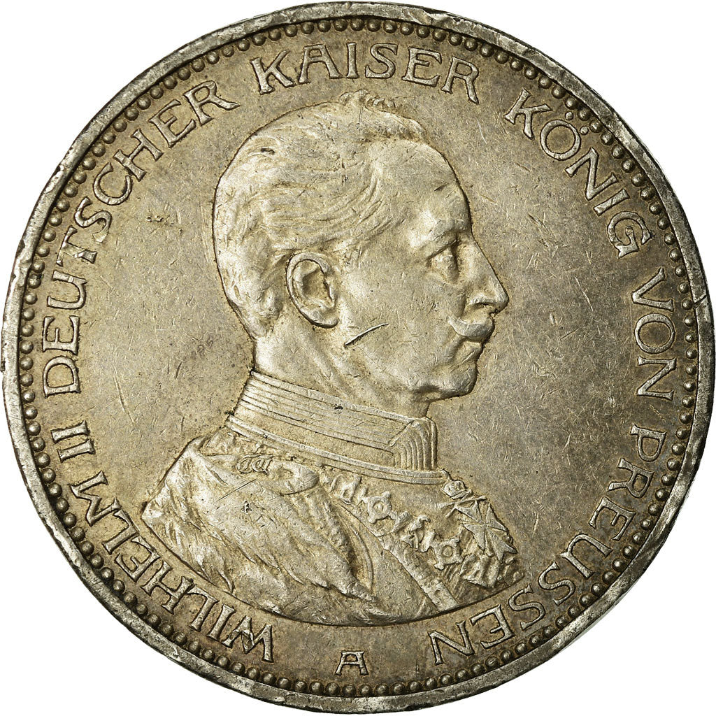 Coin, German States, PRUSSIA, Wilhelm II, 5 Mark, 1913, Berlin, VF(20-25)