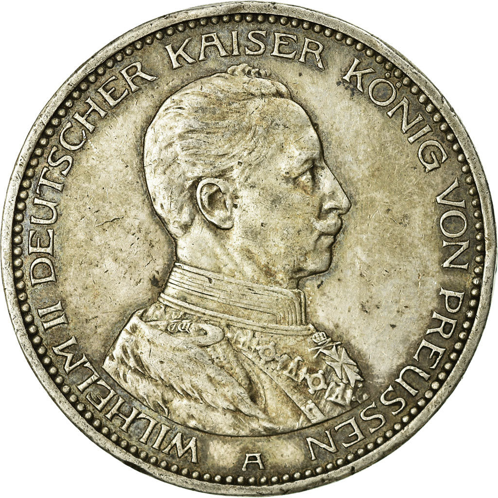 Coin, German States, PRUSSIA, Wilhelm II, 5 Mark, 1913, Berlin, VF(30-35)