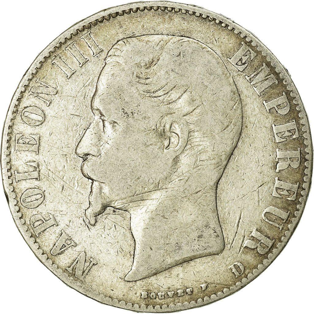Moneta, Francja, Napoleon III, Napoléon III, 5 Francs, 1856, Lyon, VF(20-25)