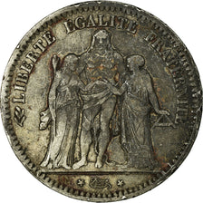 Monnaie, France, Hercule, 5 Francs, 1848, Strasbourg, TB, Argent, Gadoury:683