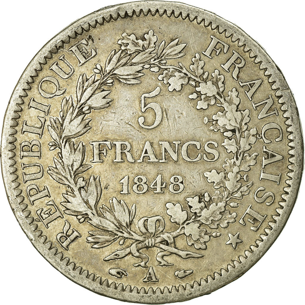 Monnaie, France, Hercule, 5 Francs, 1848, Paris, TB, Argent, Gadoury:683