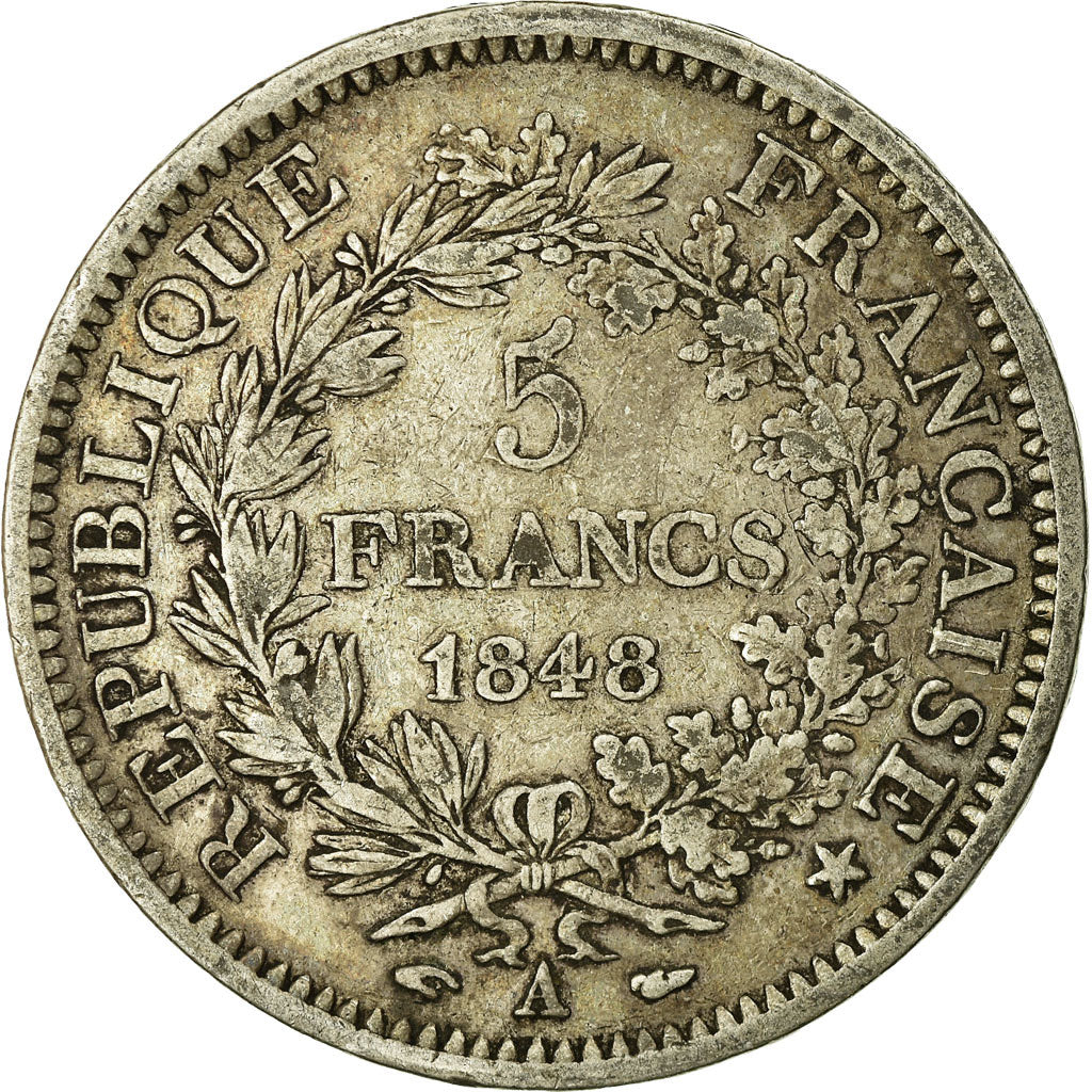 Coin, France, Hercule, 5 Francs, 1848, Paris, VF(20-25), Silver, KM:756.1