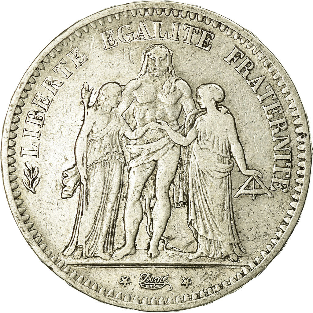 Münze, Frankreich, Hercule, 5 Francs, 1848, Paris, S, Silber, KM:756.1