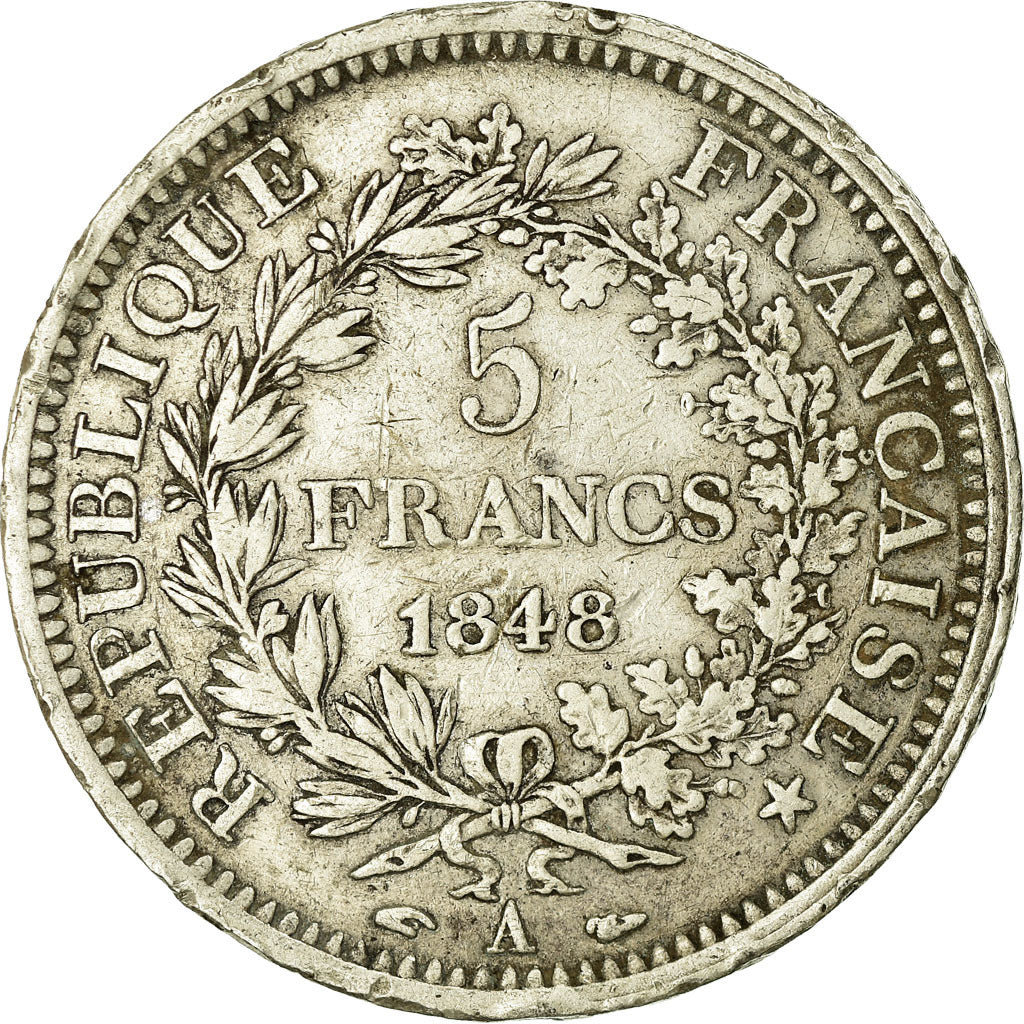 Coin, France, Hercule, 5 Francs, 1848, Paris, VF(20-25), Silver, KM:756.1