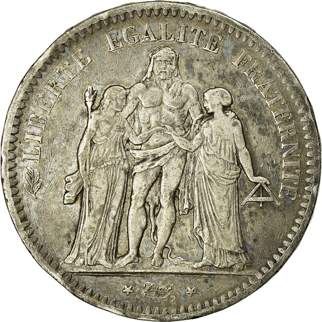 Munten, Frankrijk, Hercule, 5 Francs, 1848, Paris, FR+, Zilver, KM:756.1