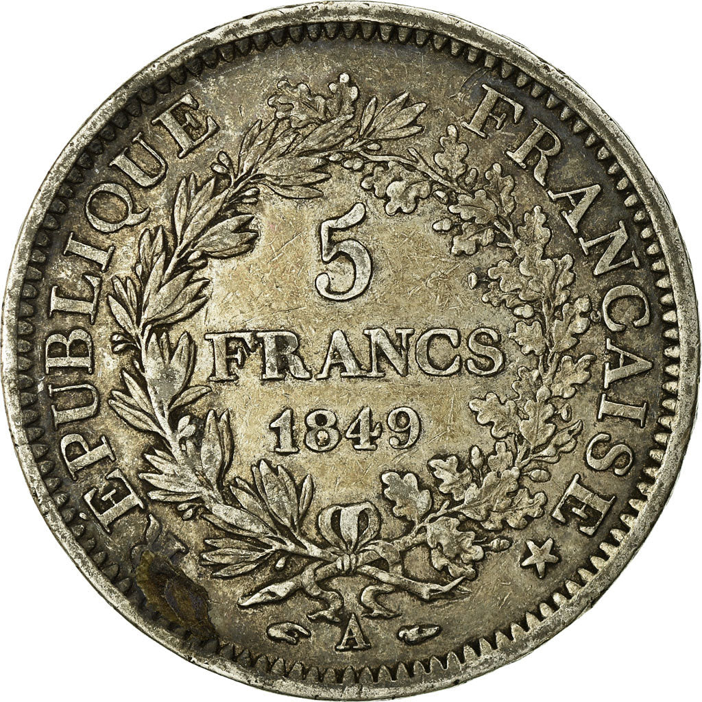 Münze, Frankreich, Hercule, 5 Francs, 1849, Paris, S+, Silber, KM:756.1
