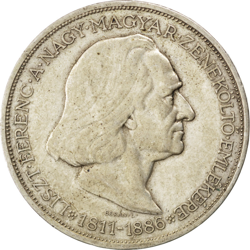 HUNGARY, 2 Pengo, 1936, KM #515, AU(50-53), Silver, 27, 9.97