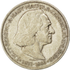 HUNGARY, 2 Pengo, 1936, KM #515, AU(50-53), Silver, 27, 9.97