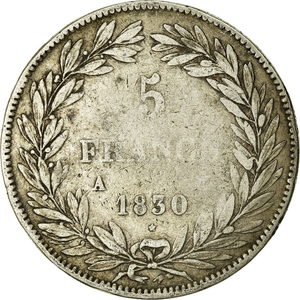 Coin, France, Louis-Philippe, 5 Francs, 1830, Paris, VF(20-25), Silver