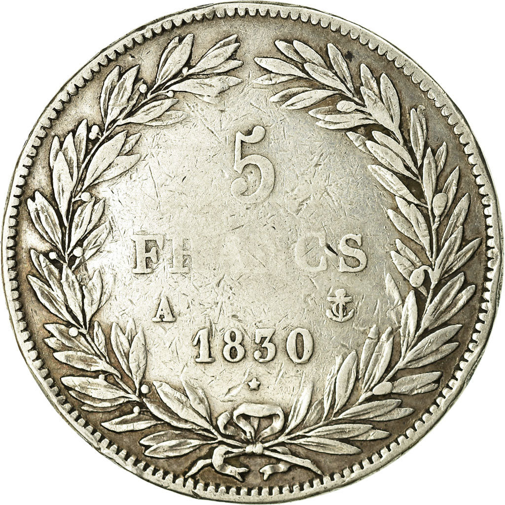 Coin, France, Louis-Philippe, 5 Francs, 1830, Paris, VF(20-25), Silver