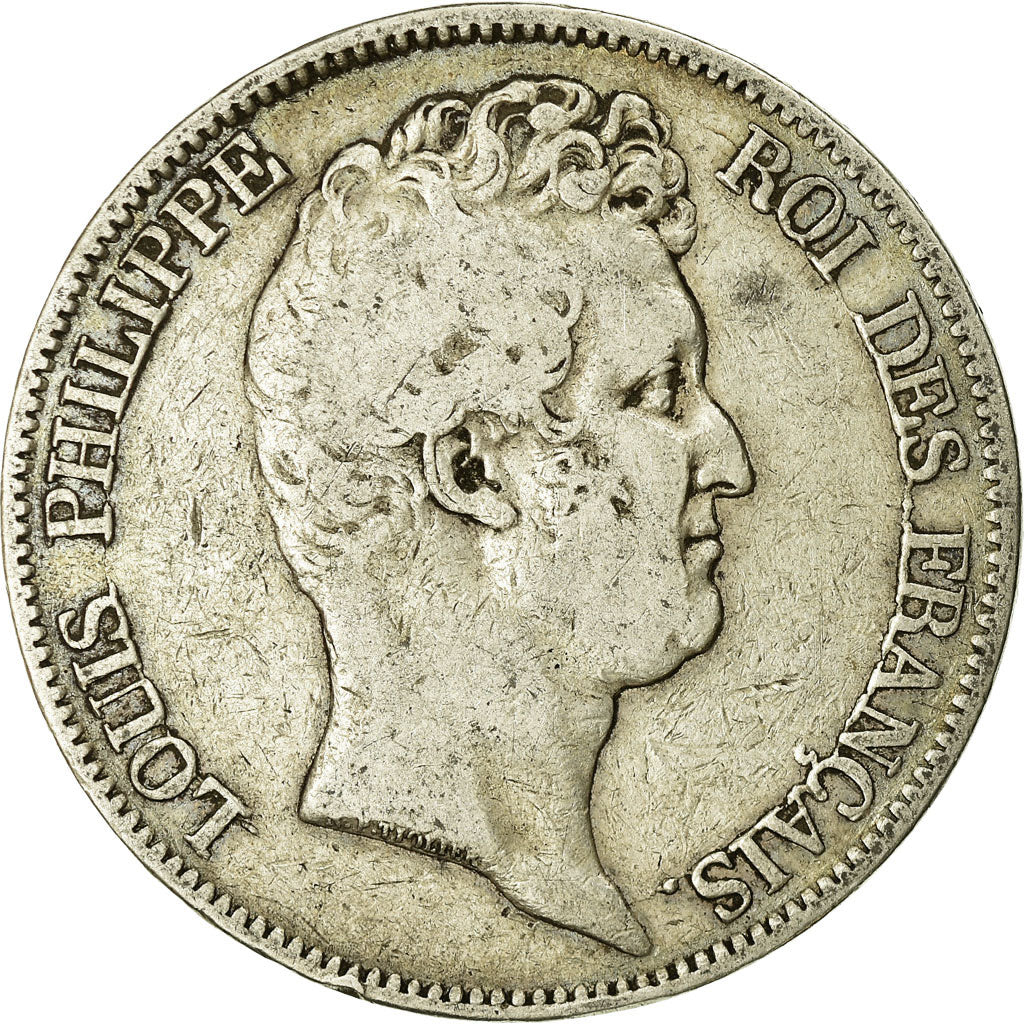 Munten, Frankrijk, Louis-Philippe, 5 Francs, 1830, Paris, Tranche en creux, FR