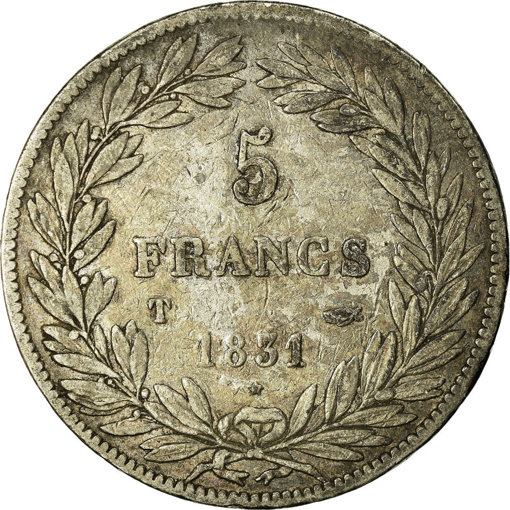Coin, France, Louis-Philippe, 5 Francs, 1831, Nantes, VF(20-25), Silver