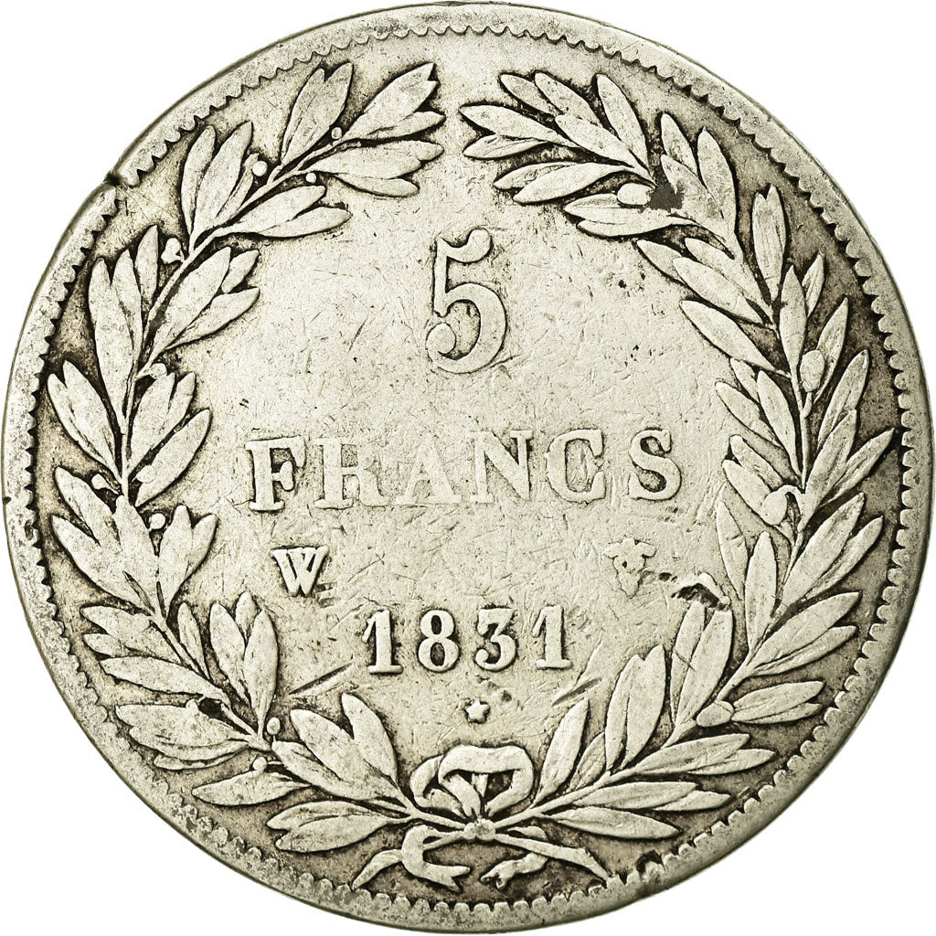 Coin, France, Louis-Philippe, 5 Francs, 1831, Lille, VF(20-25), Silver