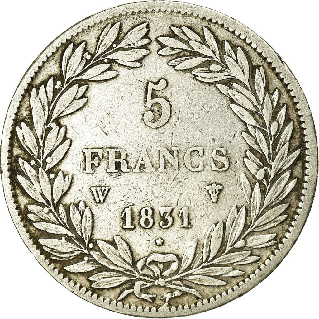 Coin, France, Louis-Philippe, 5 Francs, 1831, Lille, VF(20-25), Silver