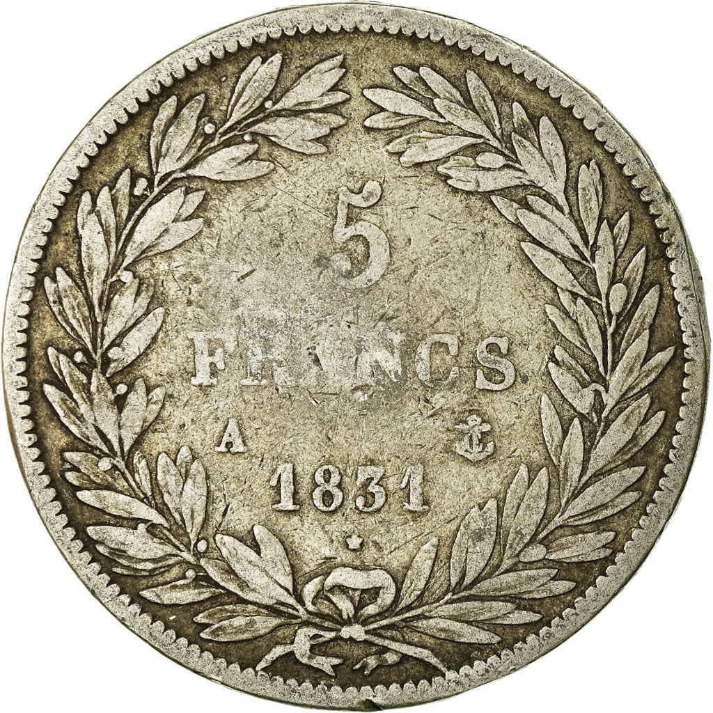 Coin, France, Louis-Philippe, 5 Francs, 1831, Paris, VF(20-25), Silver