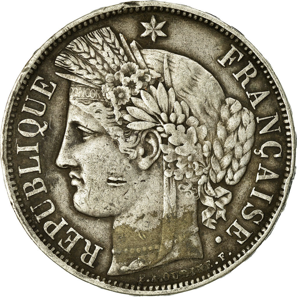 Coin, France, Cérès, 5 Francs, 1870, Paris, VF(30-35), Silver, KM:818.1