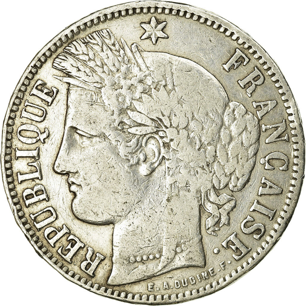 Coin, France, Cérès, 5 Francs, 1870, Bordeaux, VF(20-25), Silver, KM:818.4