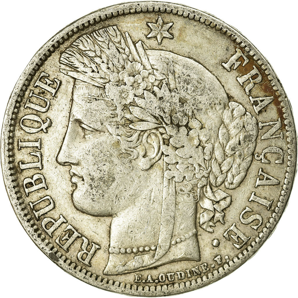 Coin, France, Cérès, 5 Francs, 1870, Bordeaux, VF(20-25), Silver, KM:818.2