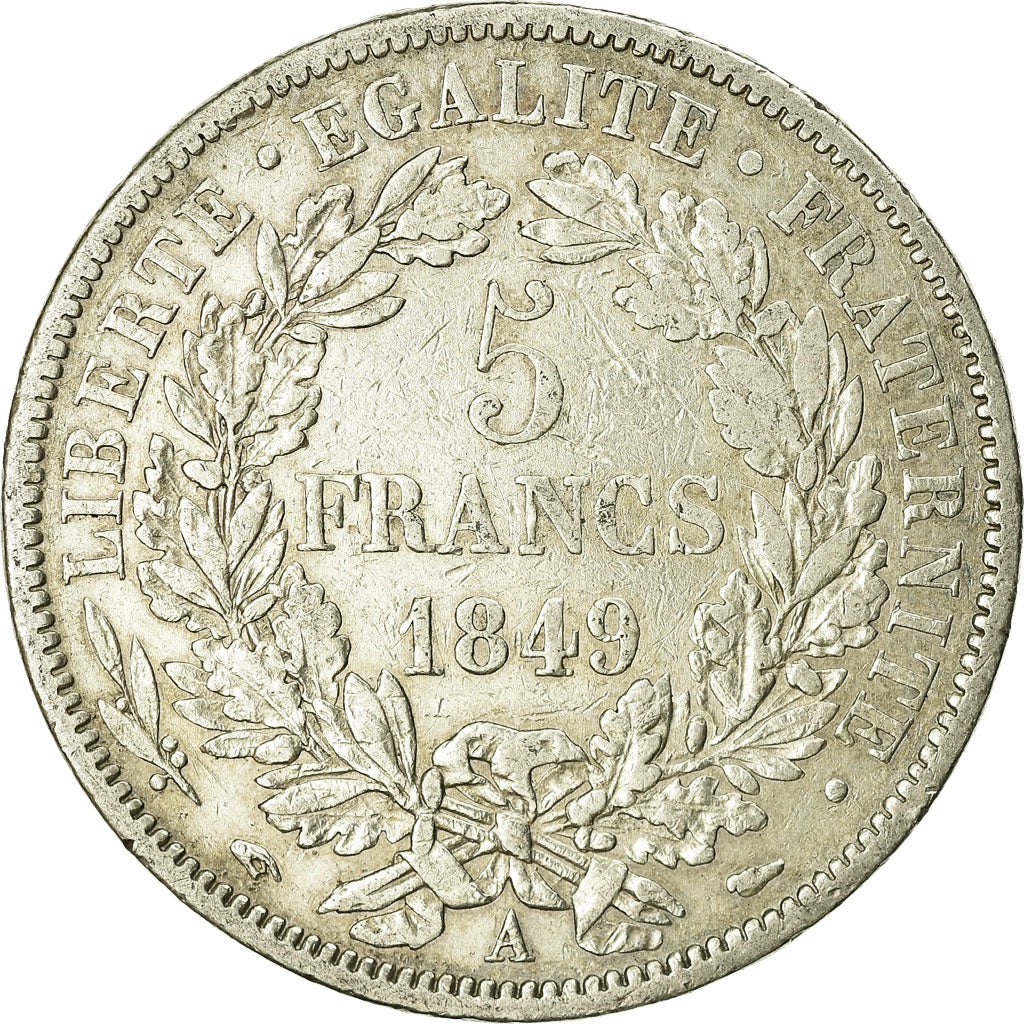 Monnaie, France, Cérès, 5 Francs, 1849, Paris, TB, Argent, Gadoury:719