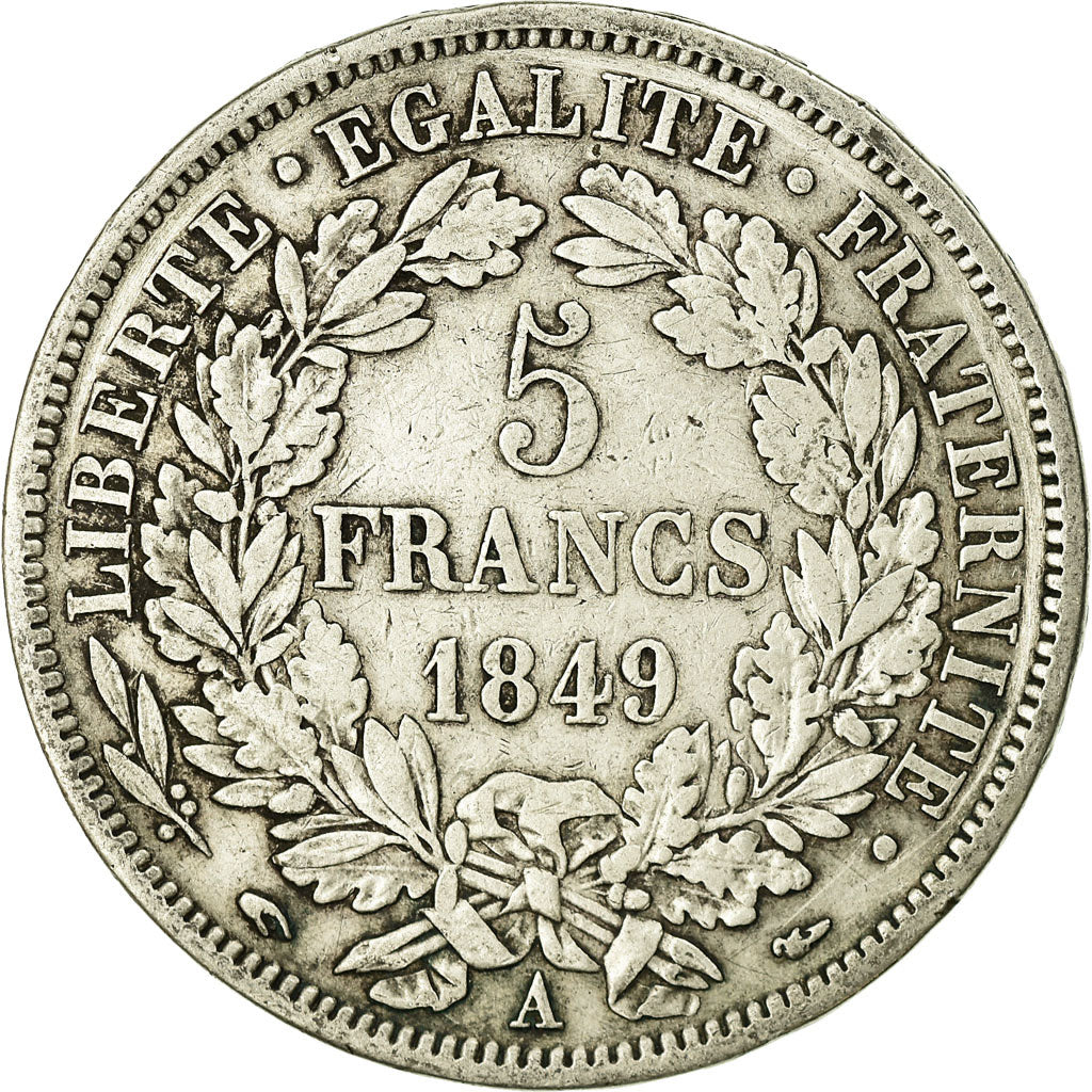 Monnaie, France, Cérès, 5 Francs, 1849, Paris, TB, Argent, Gadoury:719