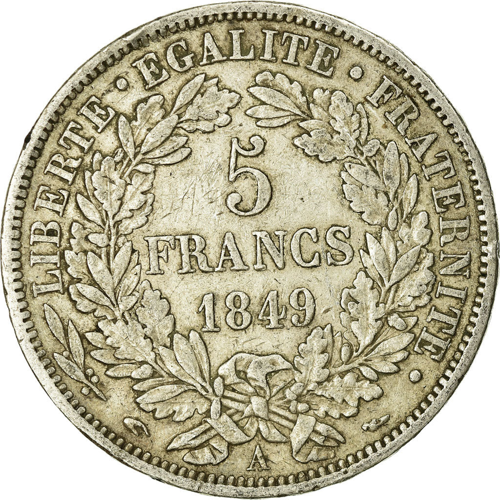 Monnaie, France, Cérès, 5 Francs, 1849, Paris, TB, Argent, Gadoury:719