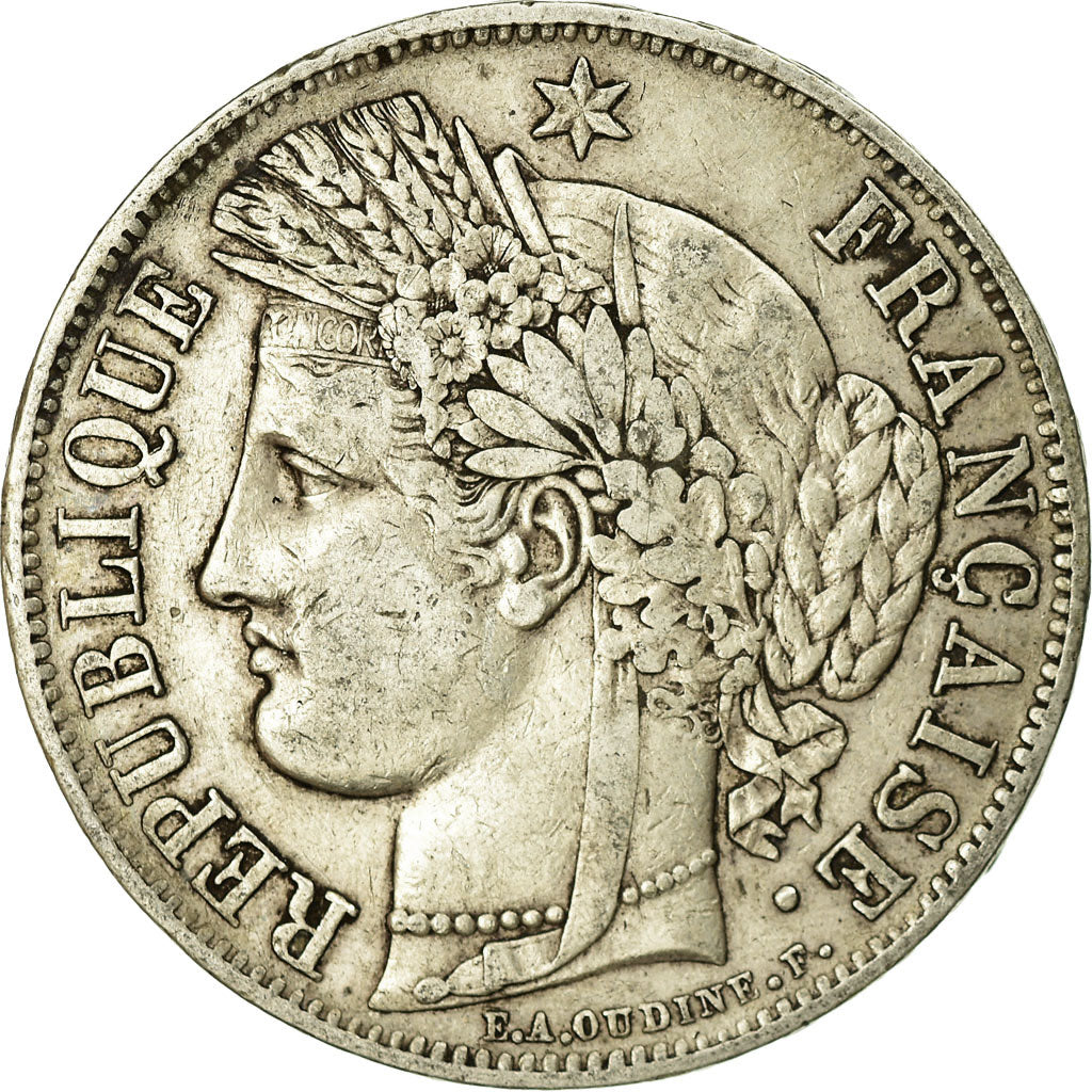 Münze, Frankreich, Cérès, 5 Francs, 1849, Paris, S, Silber, KM:761.1