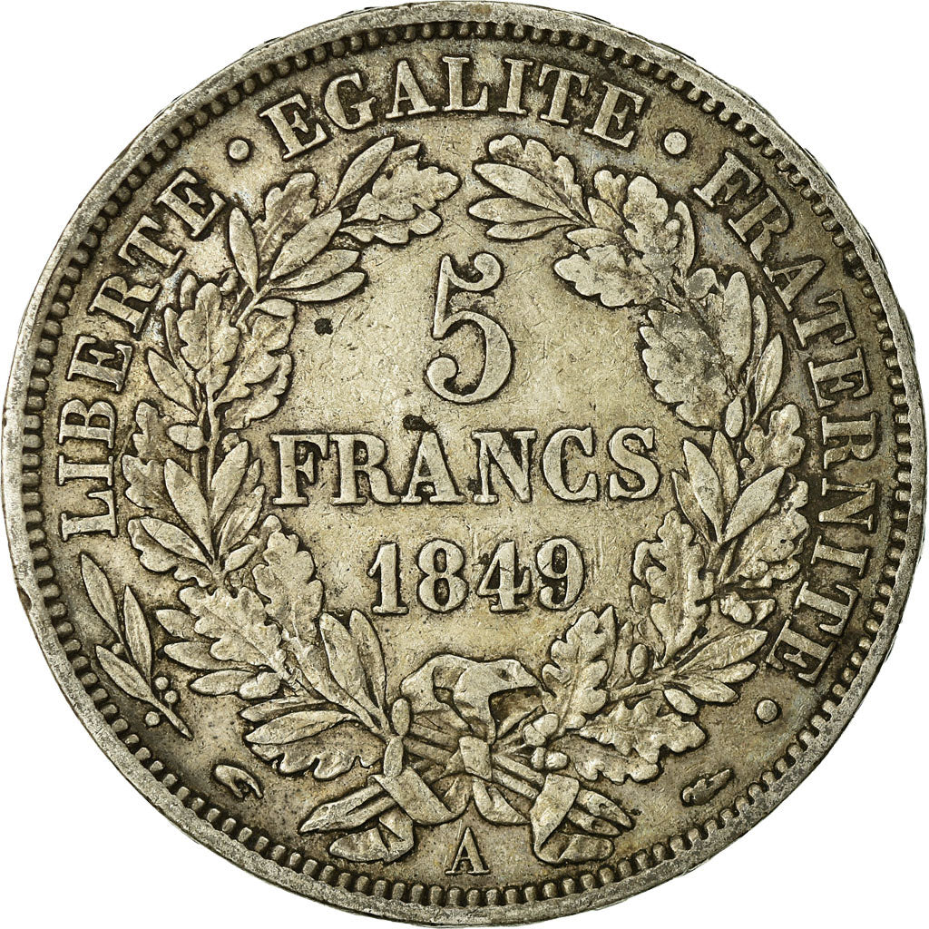 Coin, France, Cérès, 5 Francs, 1849, Paris, VF(20-25), Silver, KM:761.1