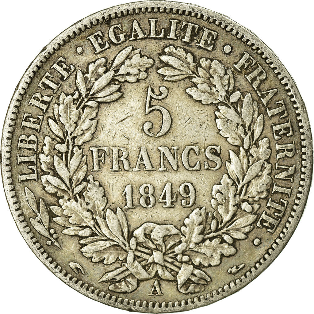 Monnaie, France, Cérès, 5 Francs, 1849, Paris, TB, Argent, Gadoury:719