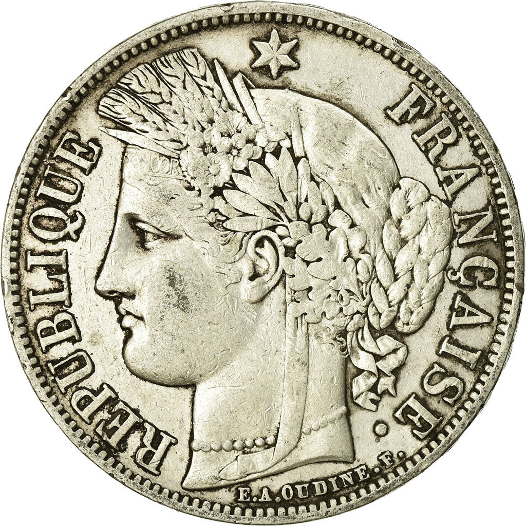 Moneta, Francia, Cérès, 5 Francs, 1851, Paris, MB, Argento, KM:761.1