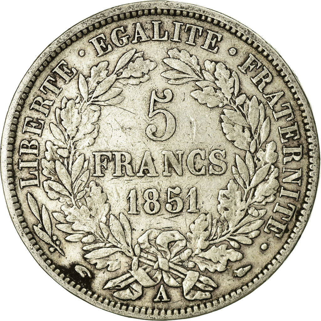 Monnaie, France, Cérès, 5 Francs, 1851, Paris, TB+, Argent, Gadoury:719